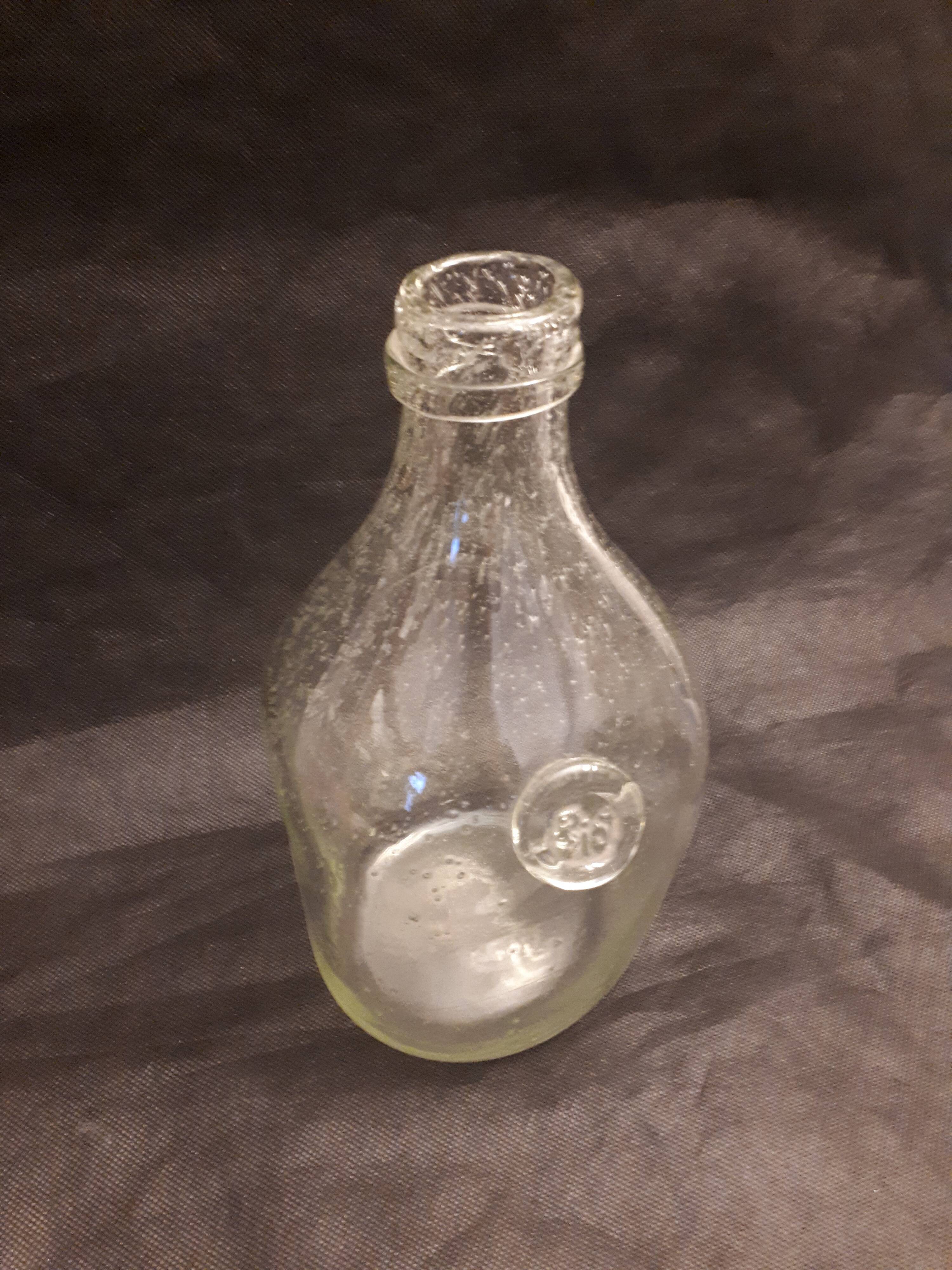Bottle bubbling glass artisan Biot vintage 1970