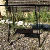 Harness Table Hifi On Wheels Feet Eiffel Metal Black Vintage