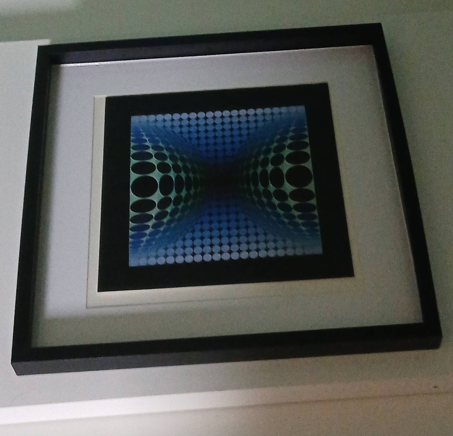 Tableau Vintage Art Optique - Victor Vasarely - Frame 40x40cm