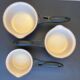 Series of 3 cast iron Le Creuset saucepans