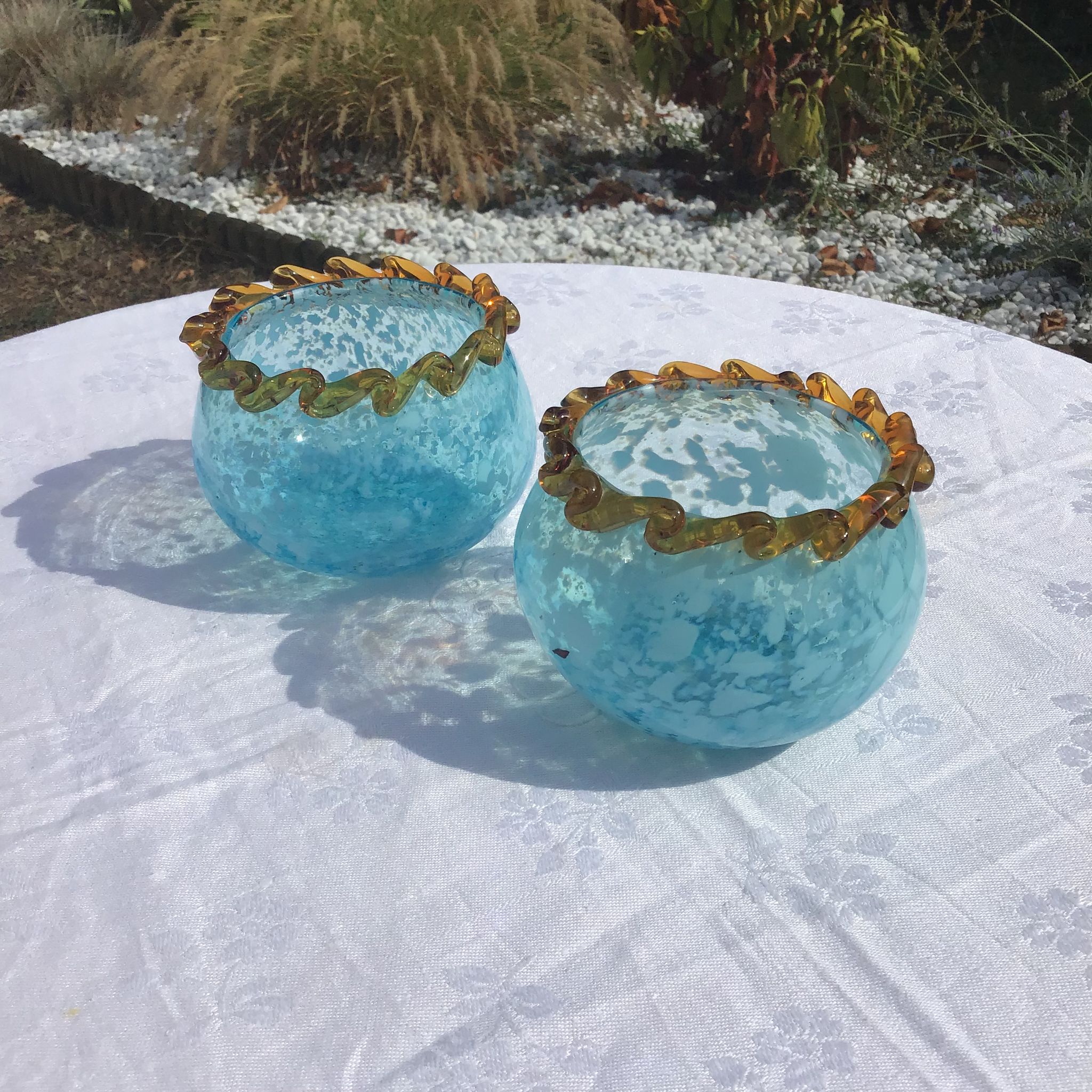 Pair of ball vases