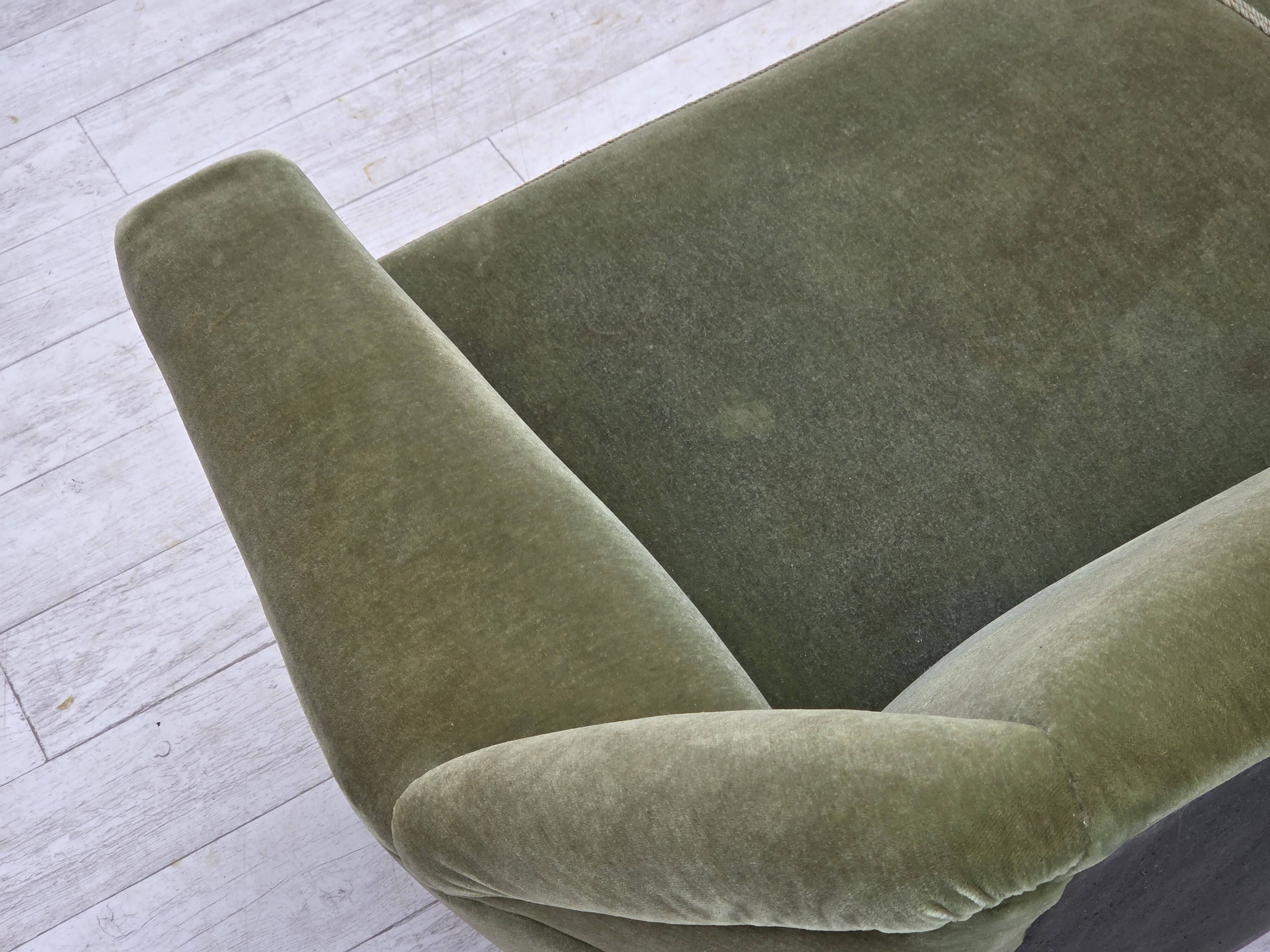 1970s, Danish by Kurt Østervig, 3-seater sofa, furniture velour, teak wood.