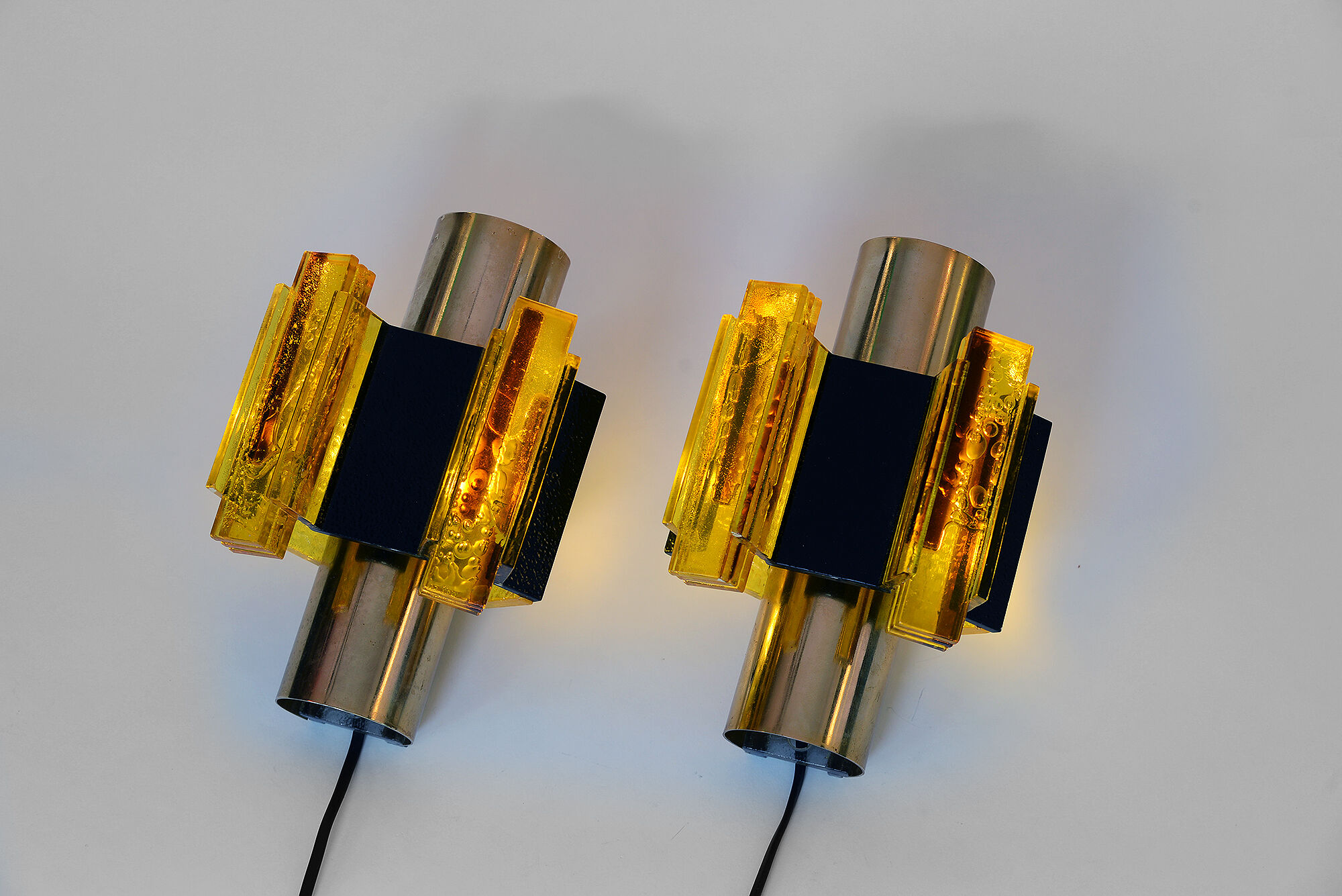 Pair of wall sconces by Claus Bolby for CEBO industries. Denmark 1960s