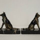 Paire de serre-livres chiens vintage