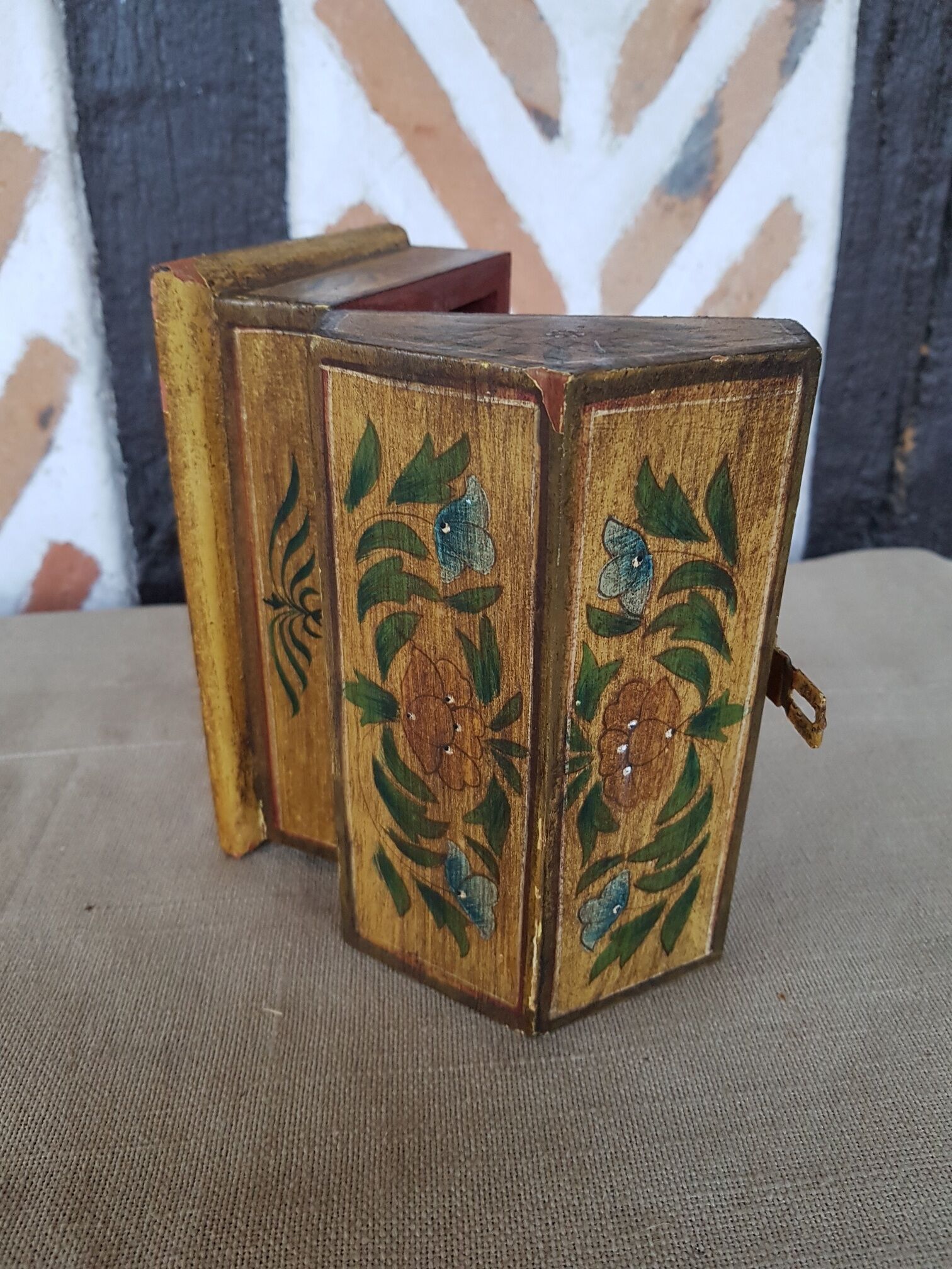 Box jewelry box vintage painted décor