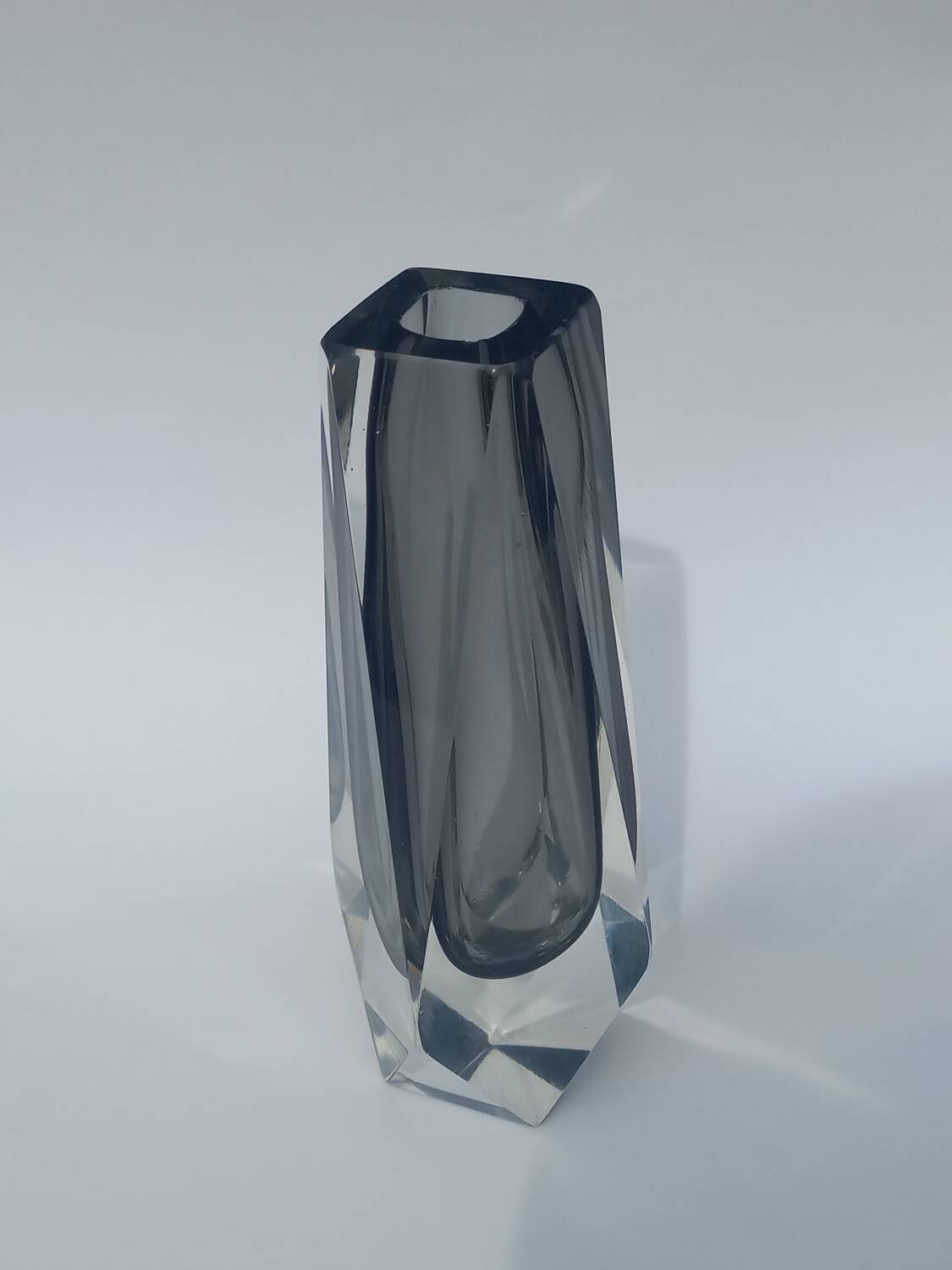Faceted Murano Sommerso Vase by Flavio Poli