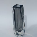 Faceted Murano Sommerso Vase by Flavio Poli