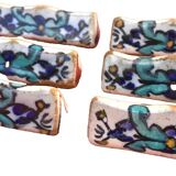 6 glazed ceramic knife rests from Nabeul, Atelier el-Kharraz.