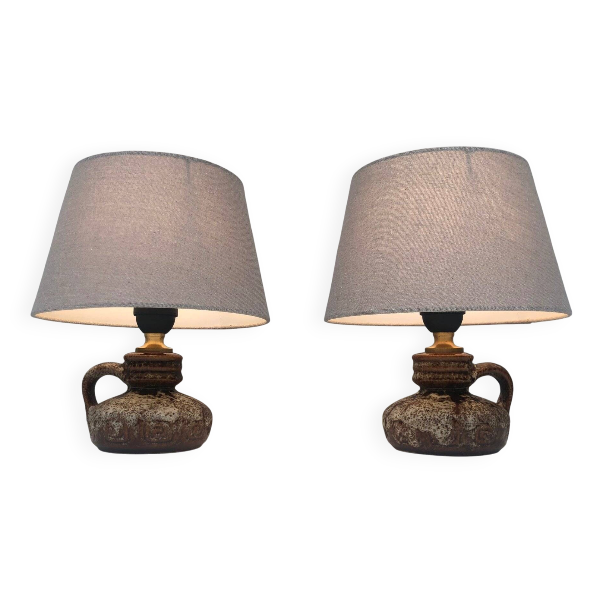 pair of ceramic bedside lamps "Fat-Lava", origin West Germany
