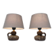 pair of ceramic bedside lamps "Fat-Lava", origin West Germany