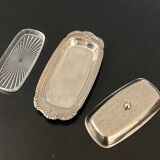 1 stainless steel butter dish and its cup