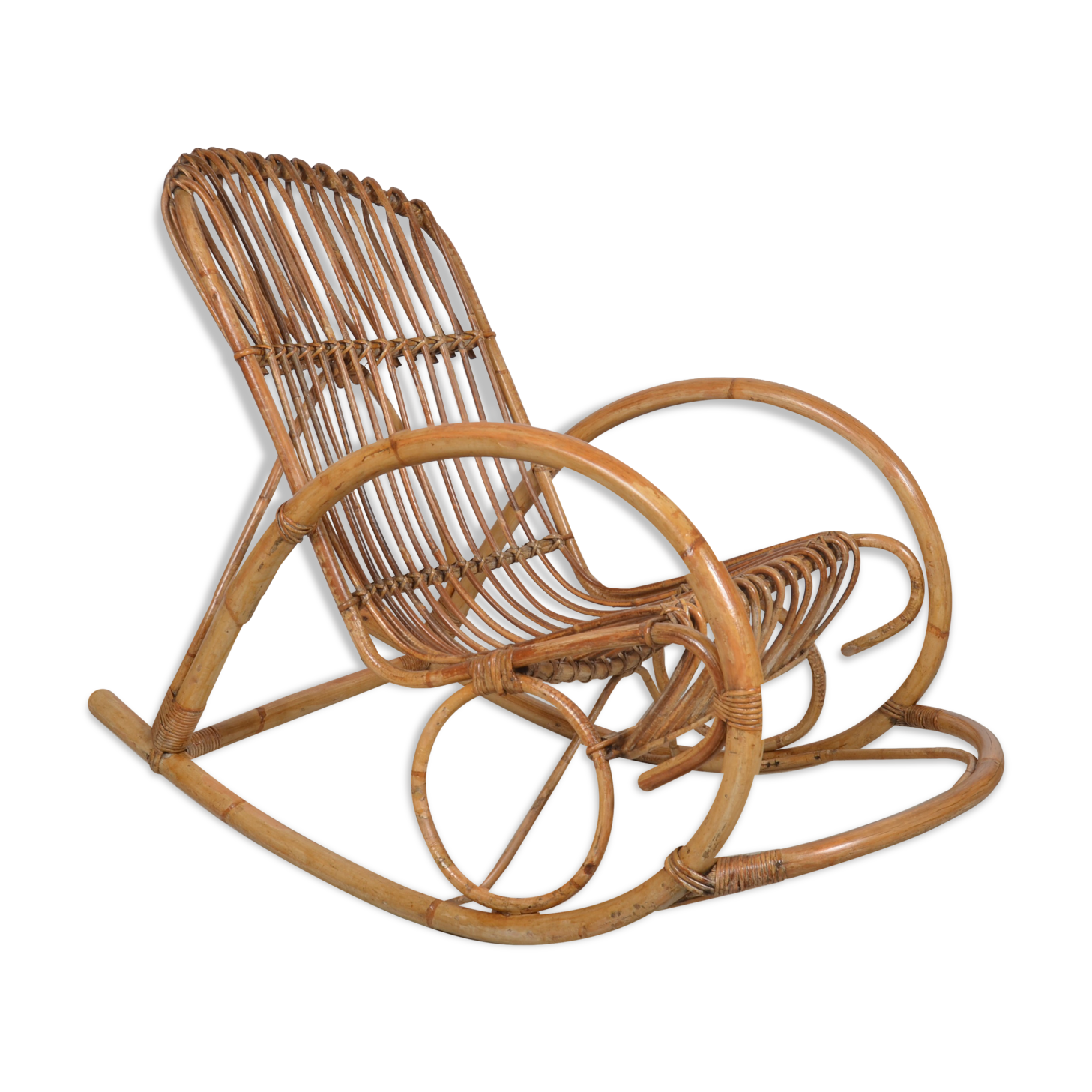 Rocking-chair bamboo and rattan