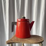 Enamelled Cast Iron Coffee Pot by Antti Nurmesniemi for Finel, 1950