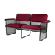 Black honeycomb steel sofa, burgundy fabrics, Italy, circa 1970