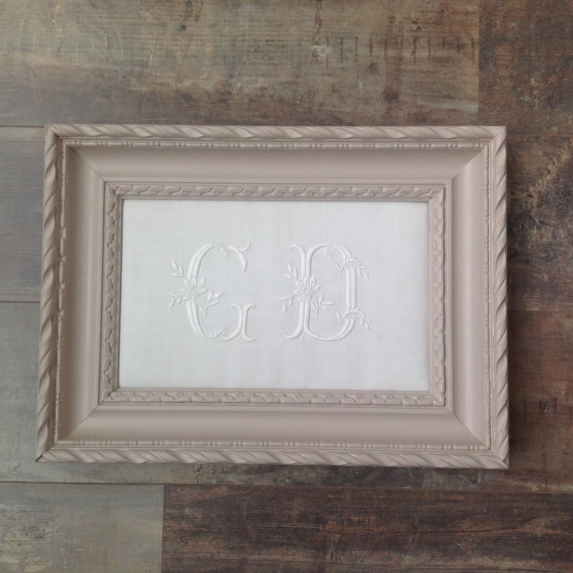 Patinated wood frame