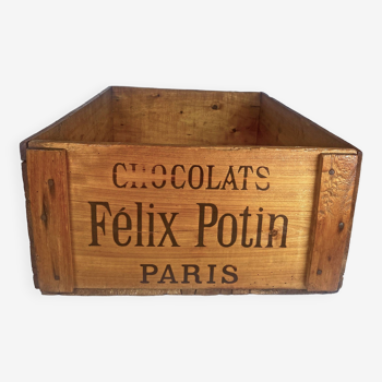 Caisse en bois originale et vintage chocolats Felix Potin