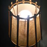 Rattan wall sconce