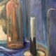 Leray, "In Front of the Window", fauvist still life, oil on canvas