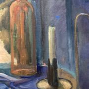 Leray, "In Front of the Window", fauvist still life, oil on canvas
