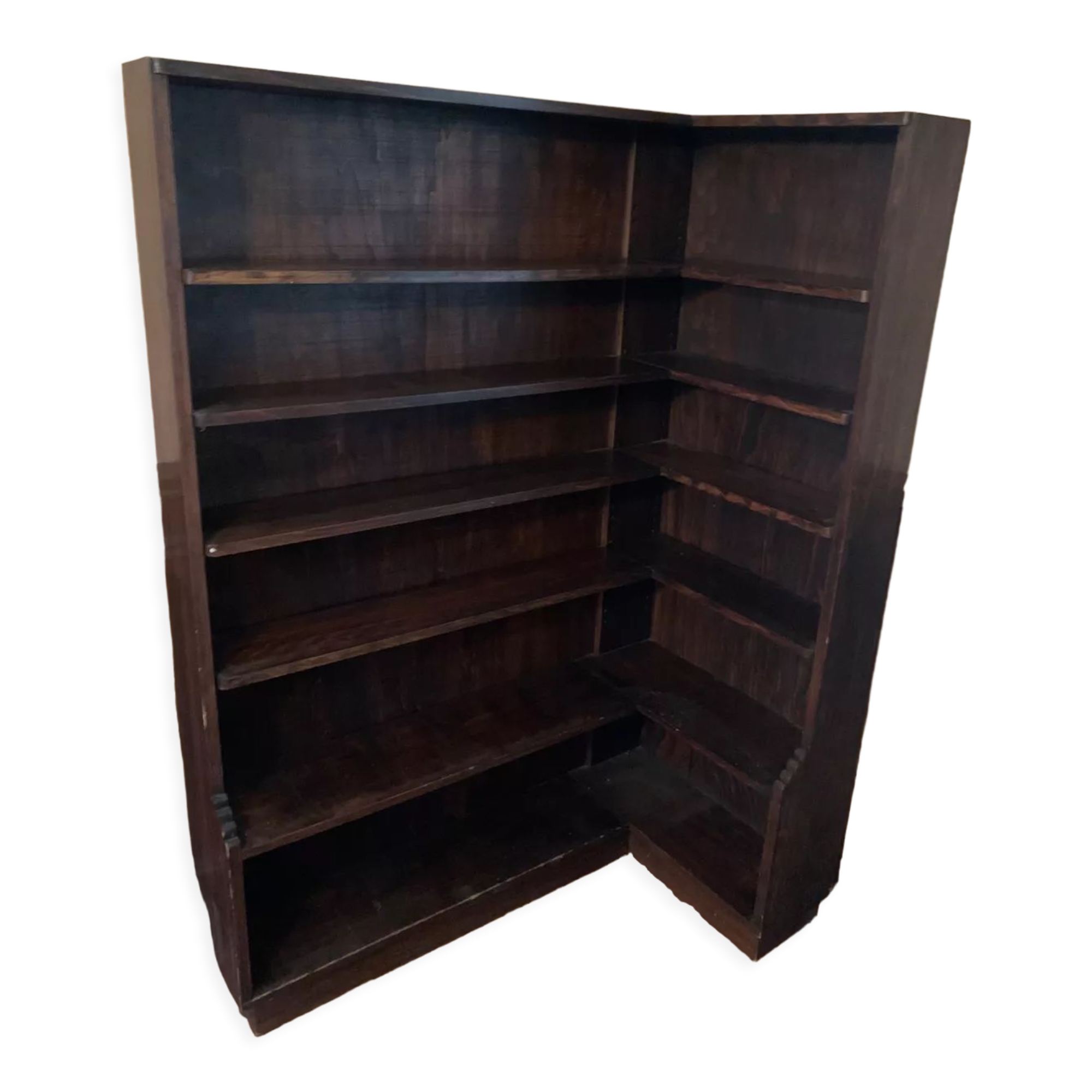 Art Deco corner bookcase
