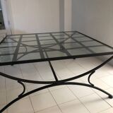 Table basse verre & fer forgé