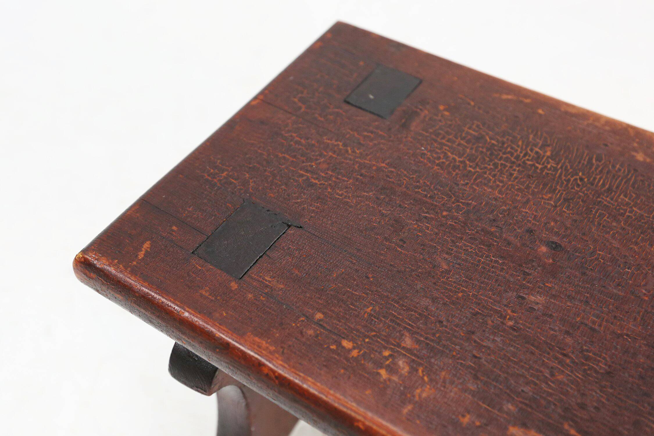 Rustic hand crafted wooden stool, France ca. 1880