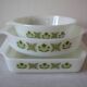 Set of 3 old Anchor Hocking USA dishes floral decor kitchen party table