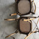 4 vintage wooden cross back bistro chairs
