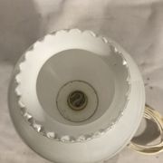 Foot red glass Table lamp + reflector ball Opaline white Vintage