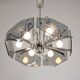 Vintage Italian Chrome and Glass Chandelier, 70s