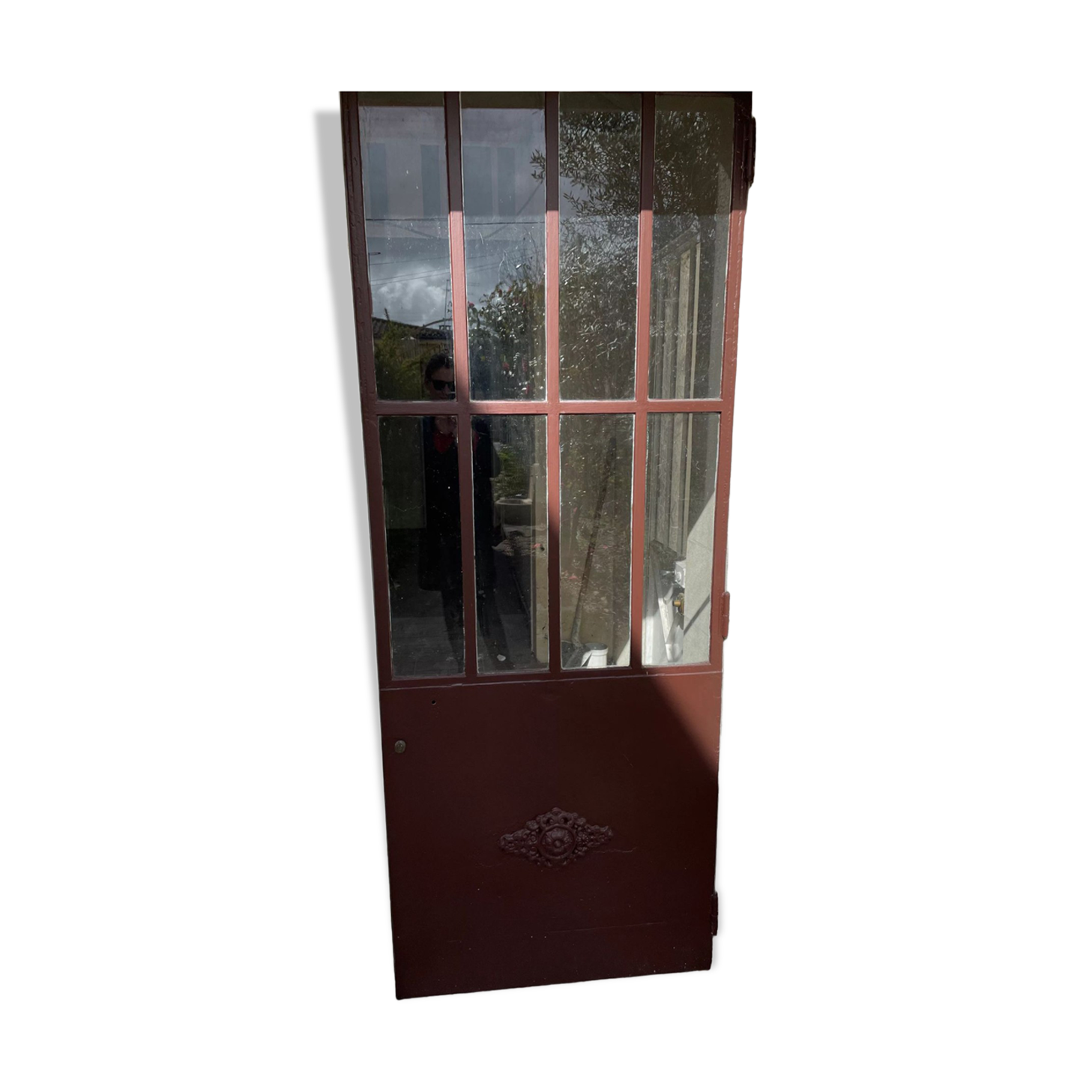 Metal workshop door with molding