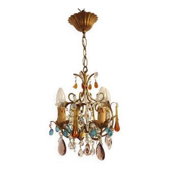 Crystal ceiling lamp. Spain, 1960s.