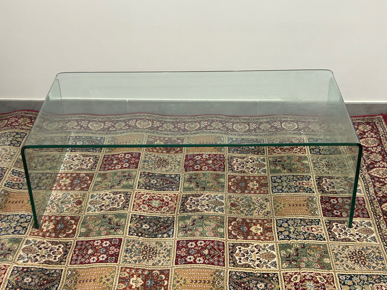 Modernist tempered glass coffee table