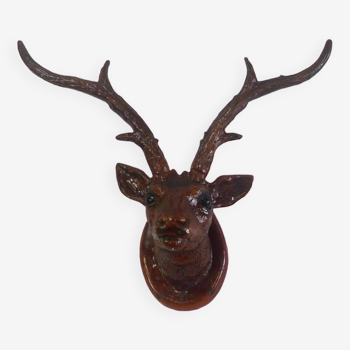 Vintage porcelain wood / deer head / wall decoration