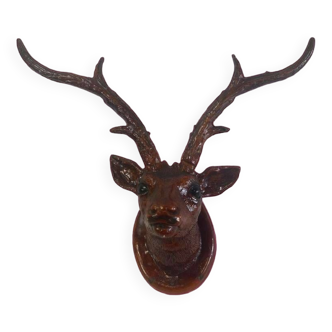 Vintage porcelain wood / deer head / wall decoration