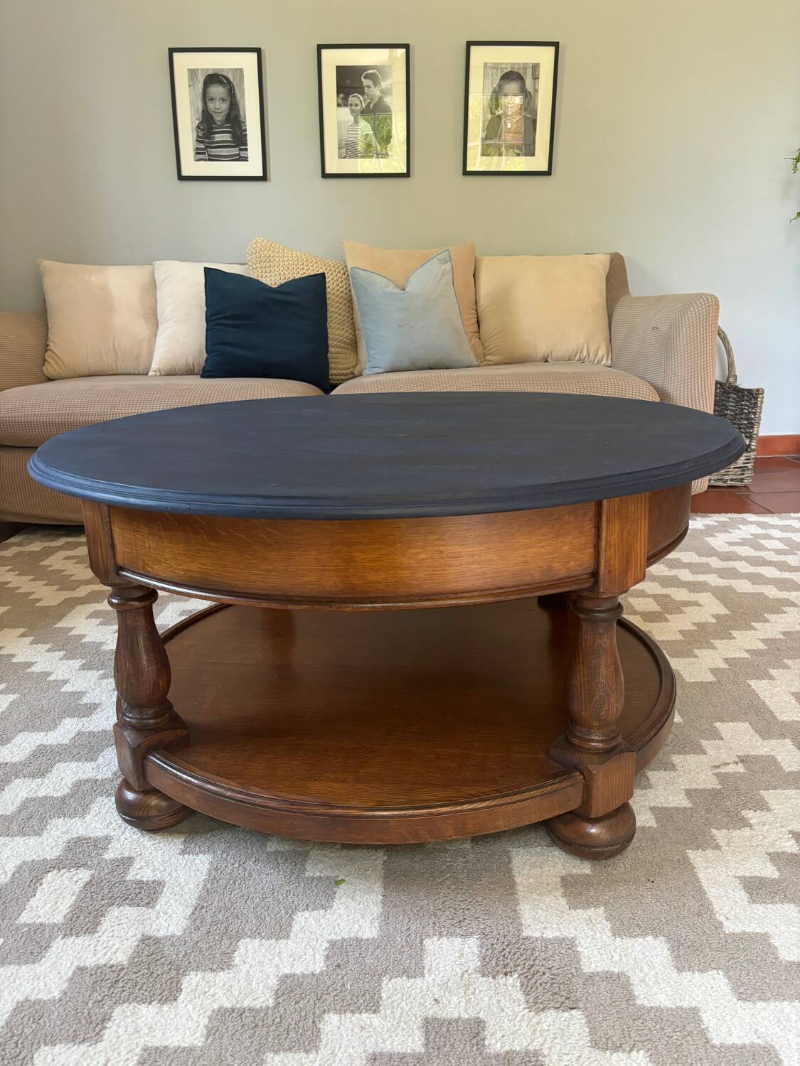 Table basse ronde en bois massif