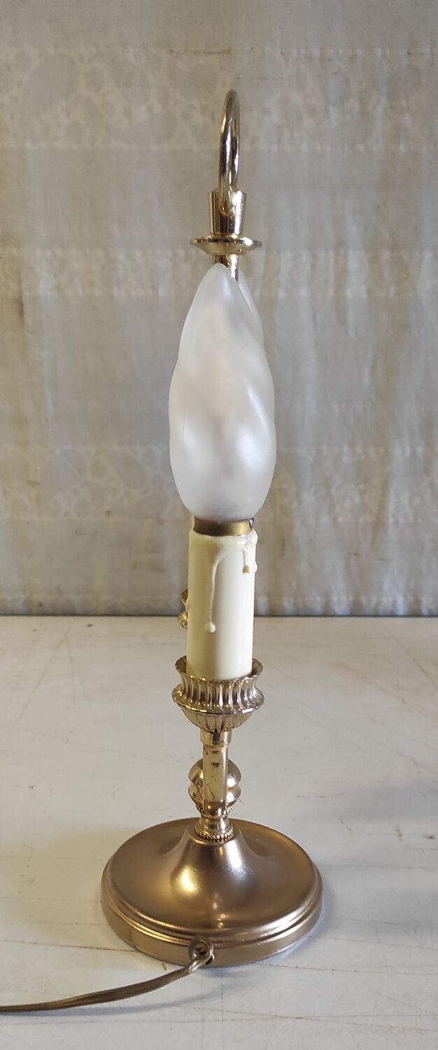 Two-bulb bouillotte lamp in brass and gilded metal - mid 20th century