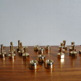 Set of 3 Scandinavian brass candlesticks L125 by Hans-Agne Jakobsson Markaryd 1960
