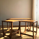 Sets of 3 teak coffee tables edition G plan from the 1960s.
