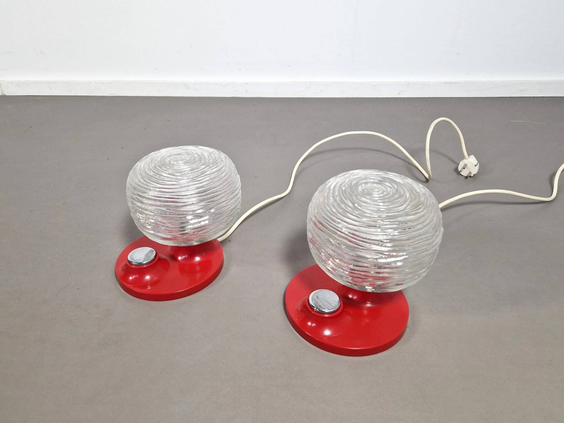 Pair of Hillebrand Space Age bedside lights, 1970s