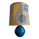 blue ceramic lamp 1970