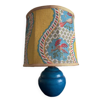 blue ceramic lamp 1970