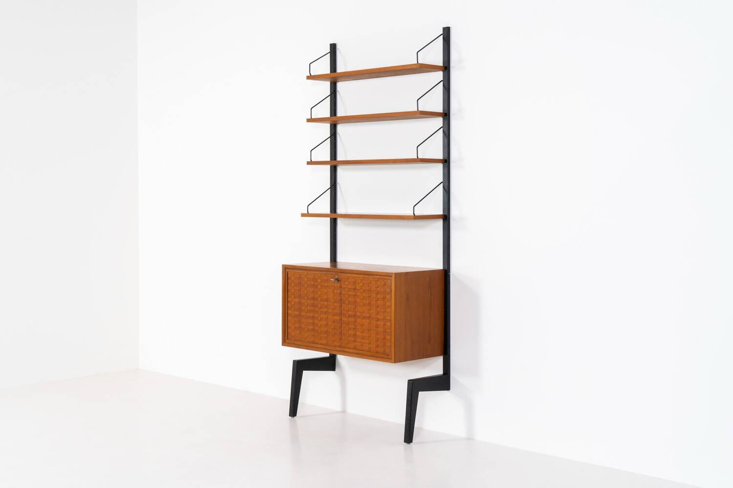 Rare Poul Cadovius standing wall-unit with bar (Denmark, 1960s).
