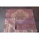 Vintage Turkish hand-knotted wool cotton pink runner rug 88x283