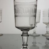 6 wine glasses with Greek-style decoration