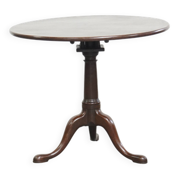 Antique 18th-Century English Swivel Barrel-Leg Birdcage Tilt-Top Table