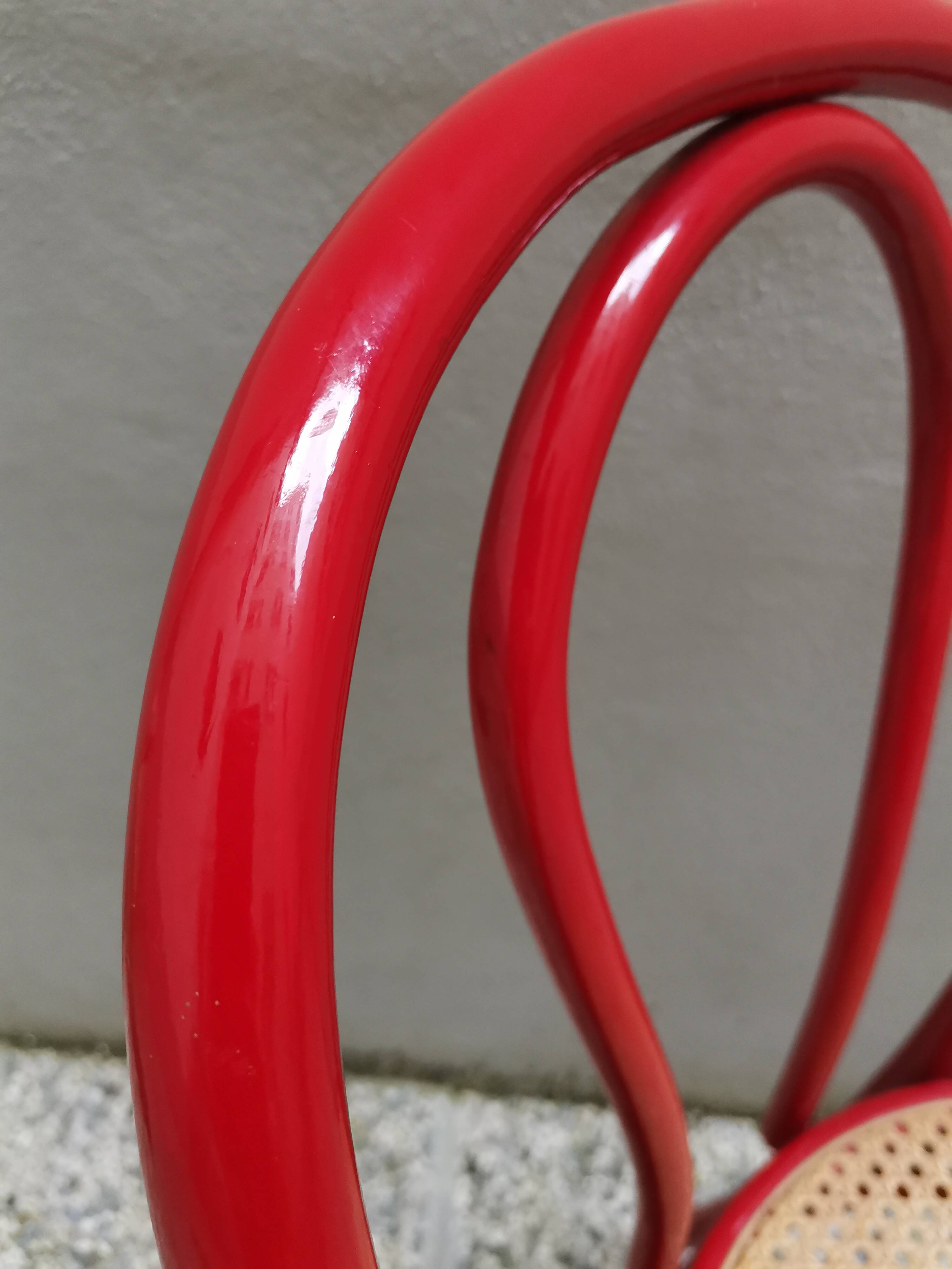 Chaise de salle à manger rouge, années 1980