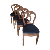 Ensemble de 4 chaises en chene style shabby