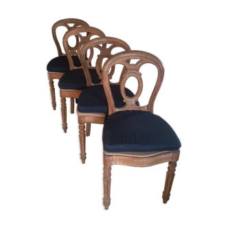 Set of 4 chairs in oak style shabby