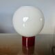 70s lamp in white opaline and translucent red glass